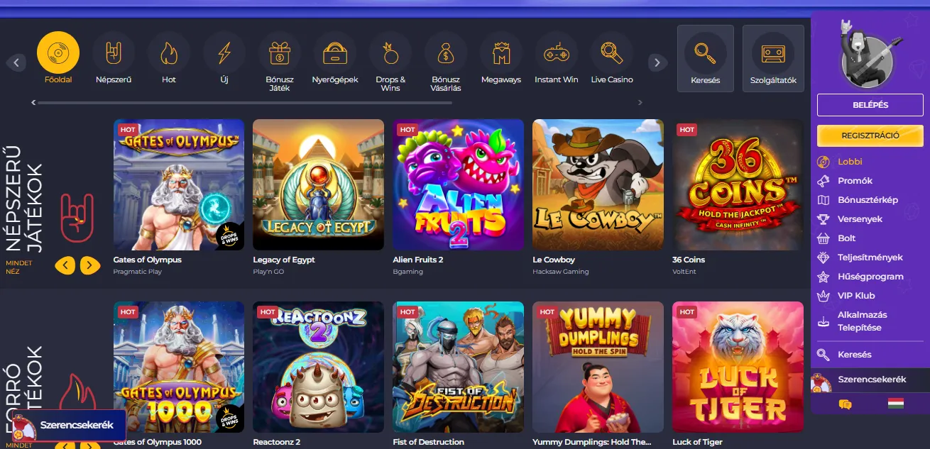Népszerű játékok magyar online casino oldalakon