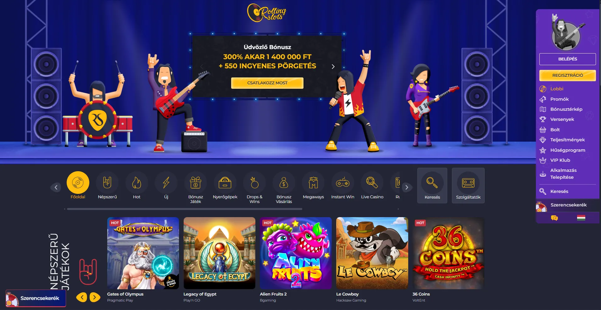 RollingSlots – 2000 HUF Bónusz